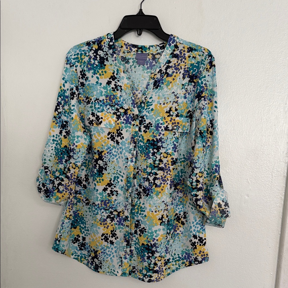 Laura Scott Multicolor Floral Blouse
